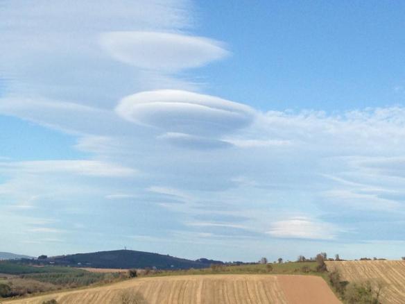 Lenticular "UFO" clouds were widespread on 15th March. Photo Tricia Long/Irish Weather Online